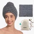 Luxury Organic Japanese Cotton Waffle Spa Headband for Women | Adjustable Towel Headband with Magic Tape | Makeup, Face Washing, Facial, Cosmetic & Skincare, Gift for Her Self-Care (Smoke Grey) by KOSMU