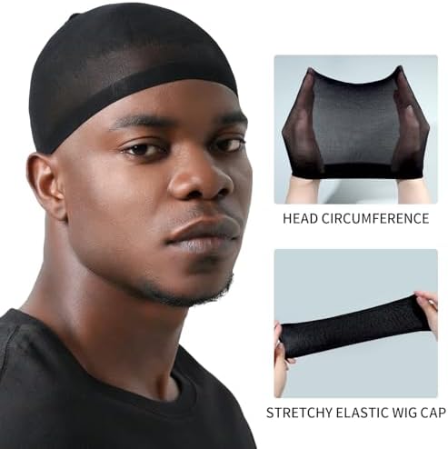 Fandamei 12PCS Black Wig Cap for Men, Hair Stocking Cap, Nylon Wig Caps Black, Hair Net for Men, Stretchy, Natural, Lightweight Wave Caps - Image 3