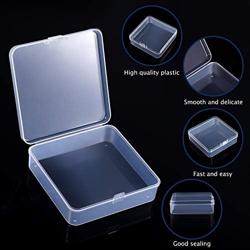 Jetec 18 Pieces Small Clear Plastic Storage Box, 3.7 x 3.7 x 1.2 Inch - Image 3