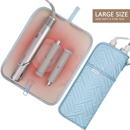 Leudes Hair Tools Travel Bag Case Hot Heat Resistant Mat 2 in 1 Pouch - Image 2