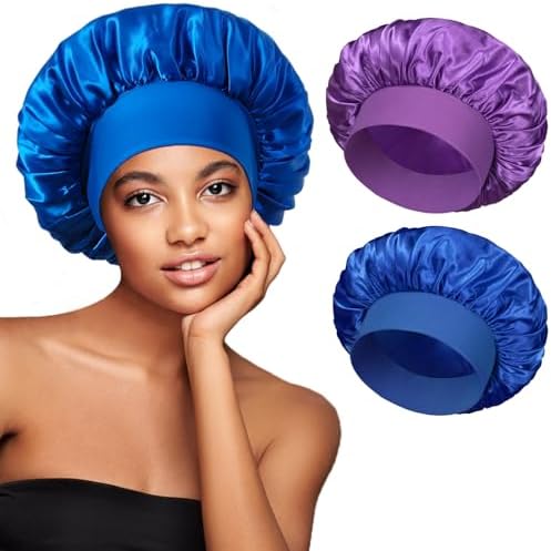 vidsel 2pcs Satin Sleep Bonnets for Women, Silk Hair Bonnet for Sleeping by vidsel