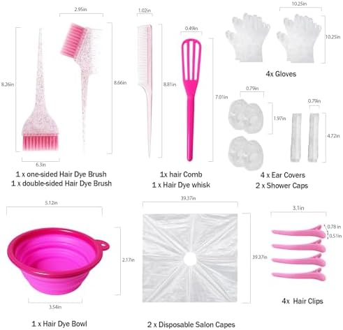 27 pcs Hair Dye Kit Highlight Frosting Cap with Hook - Image 4