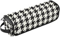 Classic Houndstooth Hair Tools Travel Bag Travel Organizer Pouch with Heat Resistant Mat Portable Carrying Case for Hair Dryer Flat Irons Curling Iron by PJXTH