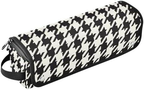 Classic Houndstooth Hair Tools Travel Bag Travel Organizer Pouch with Heat Resistant Mat Portable Carrying Case for Hair Dryer Flat Irons Curling Iron by PJXTH