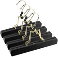 Hair Extension Hanger 4PCS Wooden Storage Holder for Hairpieces Pants Hanger for Clothes Pants Carrier Wig Holder with Double Anti-Slip Stickers by GlamorDove
