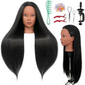 Braiding Mannequin Head with Hair, Black Mannequin Head for Hair Styling by ARLEFENNI