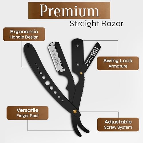 Facón Straight Razors for Men - Professional Barber Straight Edge Razor Kit with 100 Blades, Classic Stainless Steel Barbero Shaver for a Smooth & Precise Shave, Premium Barber Razor for Men's Shaving - Image 6