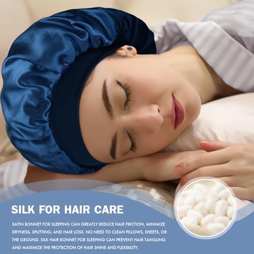 Satin Silk Bonnet for Hair, Double Layer Sleep Cap for Men & Women - Image 4