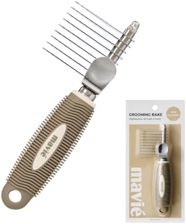Mavie Grooming Rake, 10 Blade Dematting Tool for Pets, Taupe by mavi%C3%A9