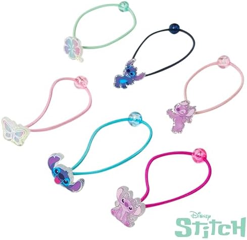 LUV HER Disney Lilo & Stitch Elastic Hair Ties for Girls - Multicolored, Durable Elastic - Pack of 6 - Ideal Hair Accessories for Ponytails & Buns, Ages 3+ - Image 4