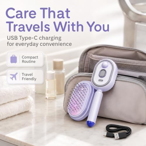 Electric Spray Air Cushion Massage Comb, Self-Clean Hair Detangler Brush - Image 7