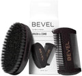 Bevel Premium 100% Boar Bristle Beard Brush & Deluxe Pearwood Comb Set by Bevel