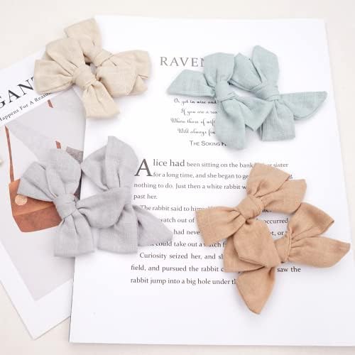 CÉLLOT 40 Pieces Girls Hair Bows Linen Fabric Bows Alligator Clips Hair Accessories for Little Girls Toddlers Kids and Teens - Image 4