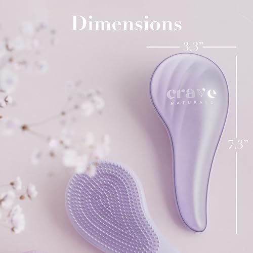 Crave Naturals Detangling Hair Brush Large Purple – Glide Thru Hair Detangler Brush for Women, Kids & Toddlers – Gentle Scalp Care, No-Pain Tangle-Free Hairbrush for All Hair Types - Image 3
