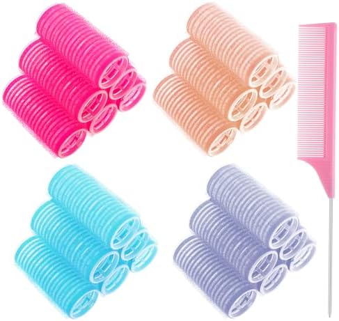 24 Pcs Self-Grip Small Hair Rollers Curlers Set, 25 mm, 4 Colors by obeobyhairaccessories
