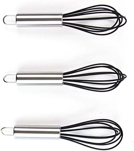 Hair Color Whisks - 3 Silicone Hair Dye Mixers with Stainless Steel Handles by SalonSupplyCo