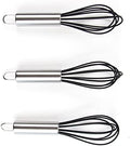 Hair Color Whisks - 3 Silicone Hair Dye Mixers with Stainless Steel Handles by SalonSupplyCo