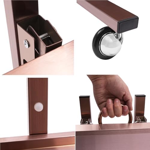 2Tier Metal Rolling Cart,Foldable Utility Carts,Salon Tray Trolley Rosegold - Image 6