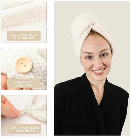 ROLSHOL 4 Pack Extra Large Microfiber Hair Towel Wraps for Women - Image 4