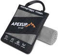 APEXUP Microfiber Travel Towel, Ultra Absorbent Quick Dry Towels, Lightweight Gym Sports Camping Towel for Workout, Yoga, Beach, Shower, Swimming (48"×24", Gray) by APEXUP