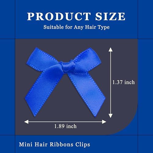 30PCS Small Hair Bows Satin Royal Blue Bow Hair Clips Cute Bowknot Hair Barrettes Y2K Hair Accessories for Women Girls - Image 4