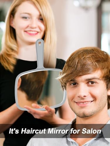 Gladmart 10.3" L x 7.4" W Hand Mirror with Handle, Grey - Image 5