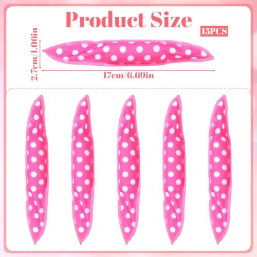 15 Pcs Hair Curler Rollers Soft Satin Sponge Rollers DIY Night Sleep Foam Hair Styling Tools Flexible Pillow Sponge Curlers for Women Tousle Hairstyle No Heat Heatless - Image 2