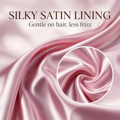 Satin Lined Sleep Bonnet for Women, Teddy Plush Hair Bonnet, Silk Wrap for Curly & Braided Hair, Anti-Frizz Night Cap - Image 3