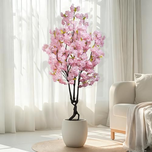 6.56ft Tall Pink Artificial Cherry Blossom Trees by Celestdeco
