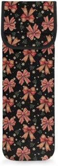 Flashideas Christmas Bow Curling Iron Holder Heat Resistant Neoprene Curling Iron Cover Bag with Pocket Curling Iron Organizers and Storage for Hair Straightener, Curling Iron, Flat Iron by Flashideas