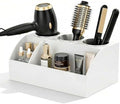 Hair Tool Organizer Countertop, Bathroom Vanity Organizers and Storage, Acrylic Hot Tools Organizer Storage for Hair Dryer, Curling Iron, Brush, Hair Straightener (White) by Unknown
