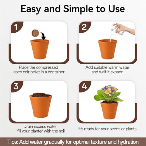 Halatool 55 Pcs 30mm Compressed Coco Coir Pellets, Seed Starter Soil - Image 6