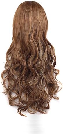 MapofBeauty Lolita Long Curly Clip on Ponytails Cosplay Wig, Brown/Khaki - Image 6