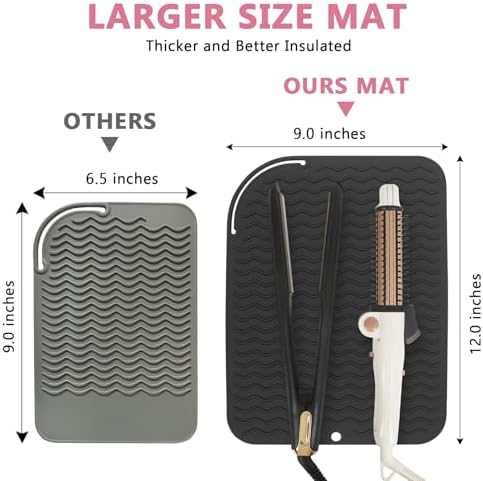 Larger Size Silicone Heat Resistant Mat for Hair Tools(12" x 9") - Image 3