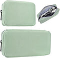 imComor Universal Electronics Accessories Case Bag, 2-Pack Portable Soft Carrying Case Bag Pouch Wire Cable Organizer for Hard Drive, Power Adapter, Laptop Mouse, Cosmetics Kit, Small+Big-Mint Green by imComor