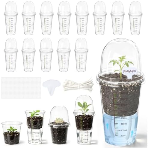 30 Pack 3.5" Self Watering Propagation Pots, Seed Starter Cups with Dome by Unknown
