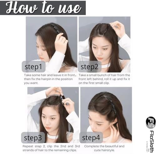 Hair Clips for Styling - 7PCS Crystal Stone Braided Hair Clips, Double-Layer Star and Flower Clips for Women and Girls, Sparkling Rhinestone Duckbill Clips, Non-Slip Hair Accessories (FlaSloth) - Image 3