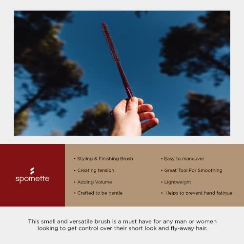 Spornette Mini Styler Boar Bristle .75 inch Round Brush for Blowouts, Volume, Styling, Finishing, Curling & Setting Short, Curly, Wavy, Straight, Thick, Normal or Thin Hair on Men & Women - Image 4