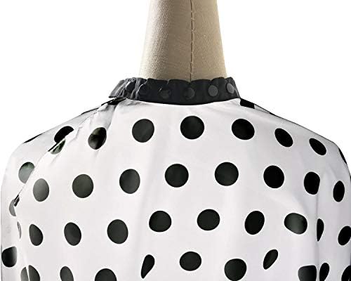 Professional Salon Cape - Polyester Hair Cutting Cape, 54"x62", Black and White Dots - Image 5