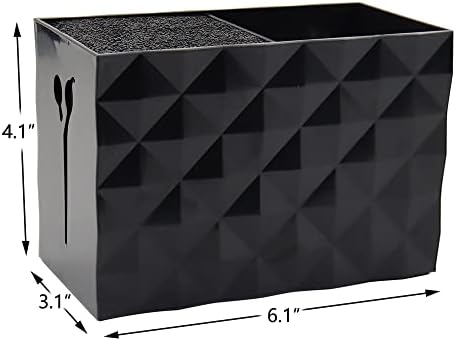 Salon Barber Scissors Shear Holder Rack for Hairdressers, Scissor Storage Case Keeper Modern Hairdressing Combs Clips Desktop Desk Organizer Accessories for Babers Station Office Home - Black - Image 6