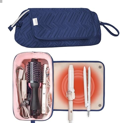 Leuded Hair Tools Travel Bag with Heat Resistant Mat for Shark Airwrap by Leudes