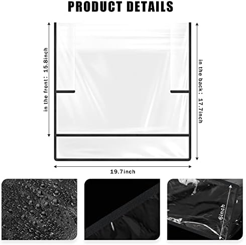 Hoolerry 4 Pcs Salon Chair Cover, Clear Square Chair Protectors, Black Edge - Image 3