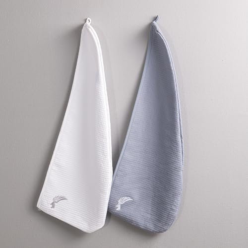 100% Turkish Cotton Hair Towel Wrap for Women,Non Microfiber,Super Absorbent,AntiFrizz,Plopping Hair Drying Waffle Bath Towels for Curly,Long&Thick Hairs,Head Wrap,2 Pack10x26inc (Grey+White) - Image 3