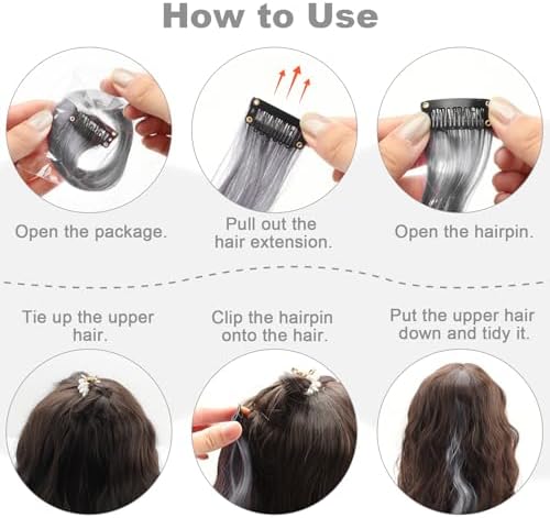 10 Pcs Gray Curly Wavy Synthetic Clip-In Hair Extensions 17 Inch Women Gift - Image 5
