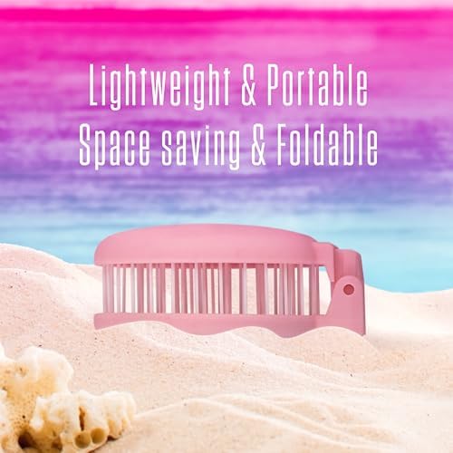 Mini Detangler Travel Hair Brush with Mirror, Makaron Hair Brushes for Women, Men and Kids, Unique 3D Flexible Design for All Hair Types, Styling Accessory, Travel Essentials for Women (PINK) - Image 6