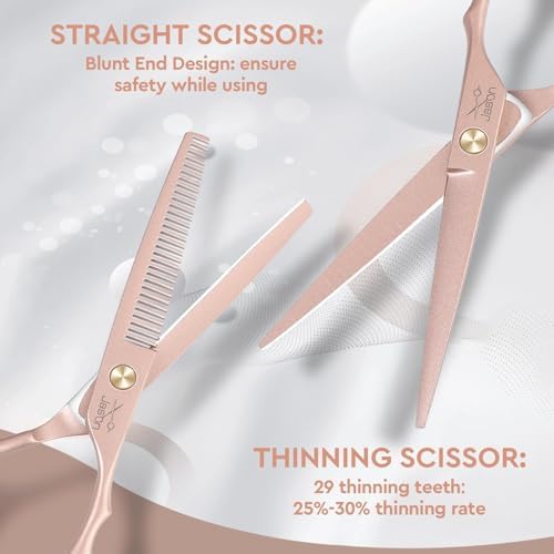 JASON Hair Cutting Scissors Set - 10-Piece Thinning Shears RoseGold 6" - Image 3