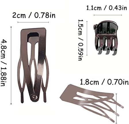Hann 24 Pieces Double Grip Hair Clips + 2 Claw Hair Clips Metal Snap Hair Clips Hair Barrettes for Hair Making, Salon Supplies (Metal Gray) - Image 2