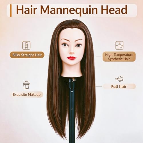 Mannequin Head for Braiding, 26" Cosmetology Mannequin Head with Hair - Image 6