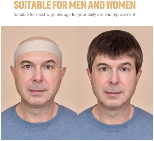 WILLBOND 2 Pcs Silicone Wig Grip Band, Light Brown, Translucent White, L - Image 5