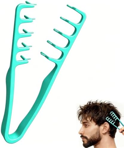 Texture Comb for Men & Women, Root-Lifting Hair Shaping Tool with Wide Spacing Teeth, Lightweight ABS Grip for Fringe Control and Natural Layer Definition (Green) by Unknown
